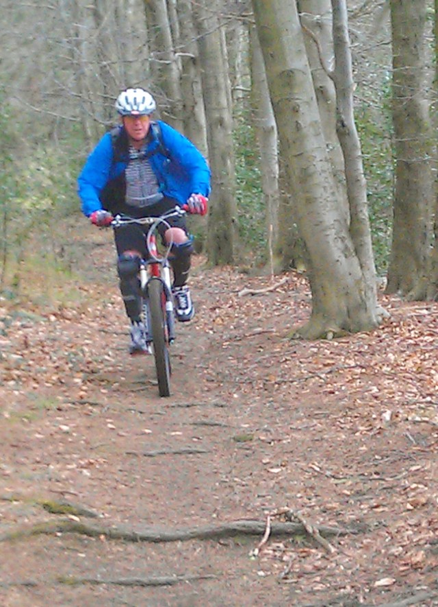 Mike on the first downhill section
